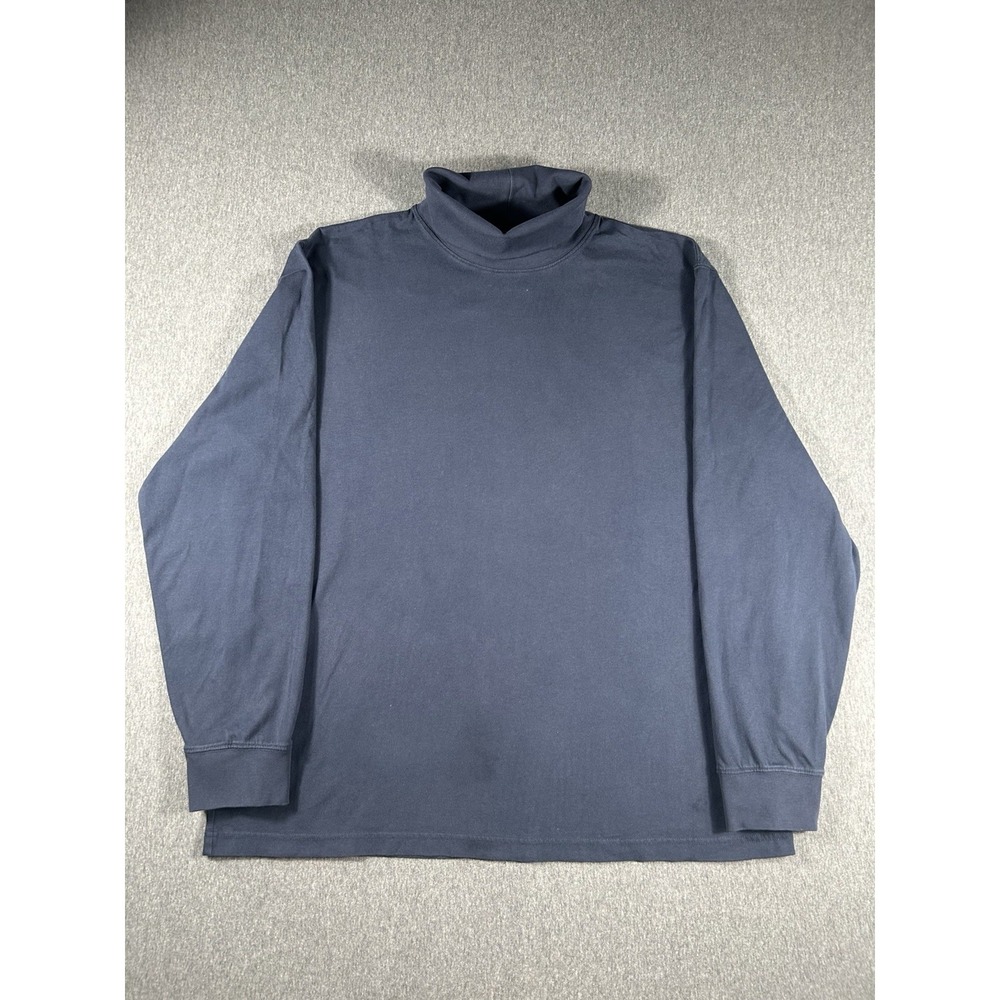 L.L.Bean Men's Carefree Unshrinkable Turtleneck, Traditional Fit, Navy Blue XL